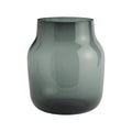 Grey Glass Vase with Smooth Curves