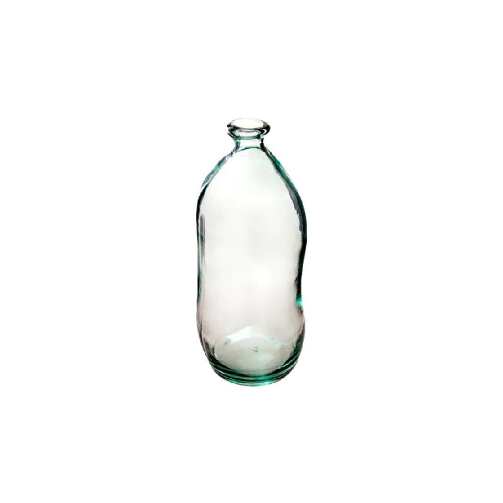 Vase en verre transparent en forme de bouteille