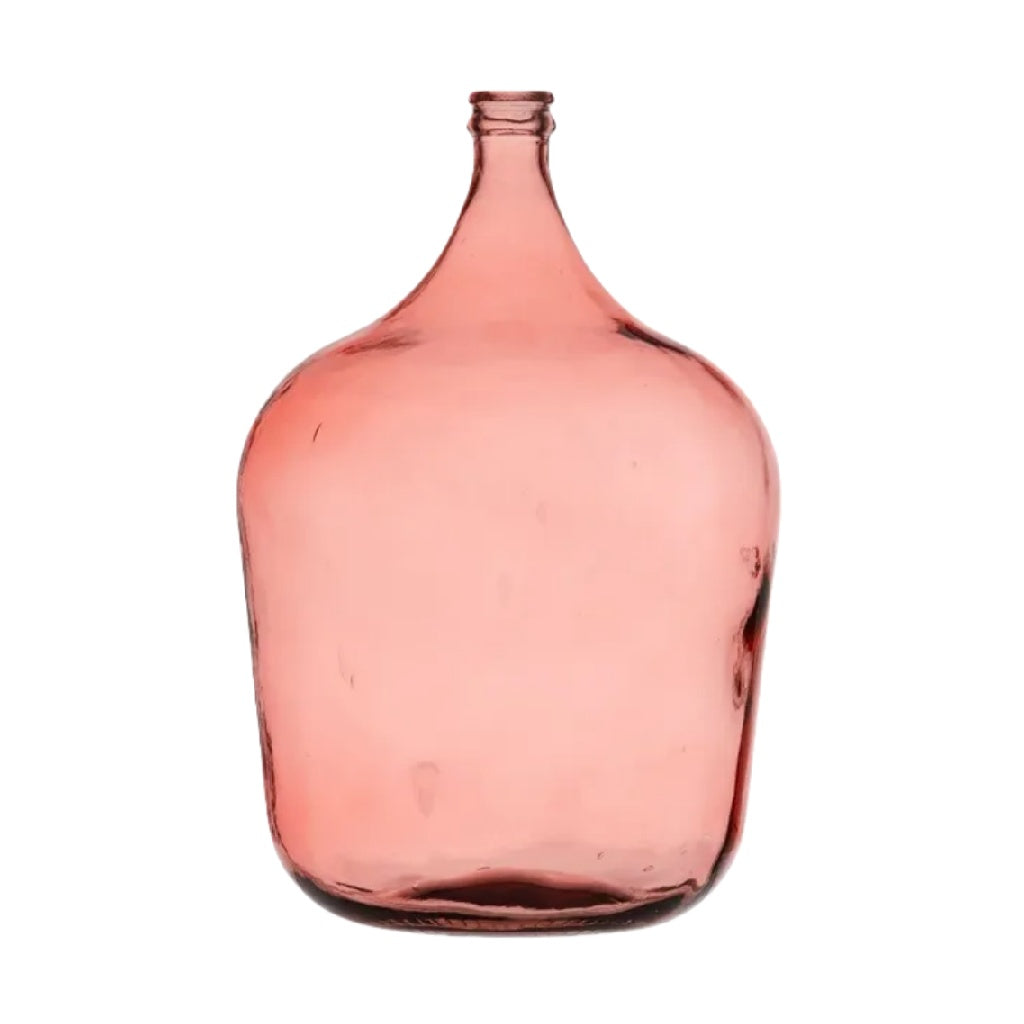 Vase en verre rose